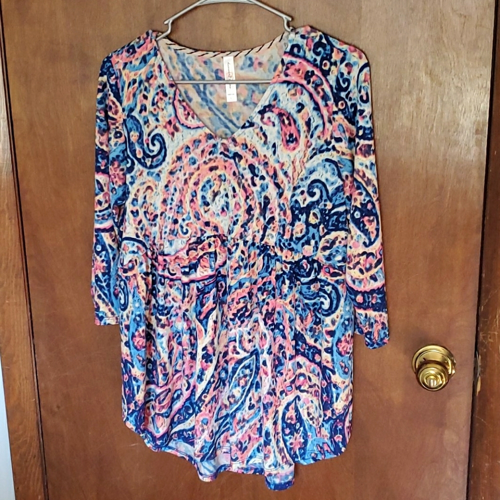 Blouse Top with Colorful print